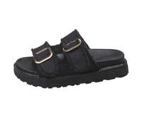 Fashion Denim Slide Sandals Casual Comfortable Open Toe Summer Flat Shoes With Adjustable Buckle Wearable Freedom from Shore to Street