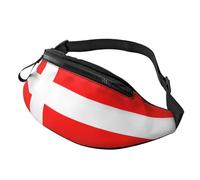 Fashion Denmark Danish Flag Bum Bag Fanny Pack for Men Women, Large Waist Pack with Zip Pockets Adjustable Waist Bag for Fitness Exercising Climbing Running Hiking Dog Walking Outdoor