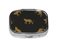 Fashion Design Print On Beauty Leopard,Meta Pill Box 2 Compartment Medicine Case,Portable Organizer,Rectangle Meta Portable Organizer Pill Box 1160 Compartment Medicine Case