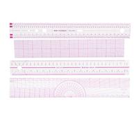 Fashion Design Sewing Ruler Set, Clothing Measuring Tools, 4pcs Transparent Plastic - High Precision, Durable Material, Ideal for Tailors and Designers