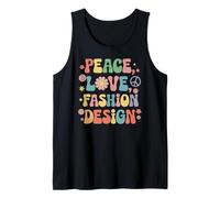Fashion Designer 70s Hippie Retro Peace Love Fashion design Tank Top