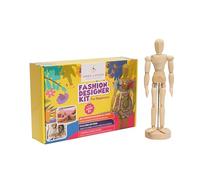 Fashion Designer Kits for Girls Ages 8+ Beginners Learn About Patterns, Draft & Re-Design Patterns, Sew & Be A Fashion Designer for The 8.5 in. Wood Mannequin. Sewing Kits for Kids 8-12
