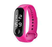Fashion Digital LED Sports Watch Unisex Silicone Band Wrist Watches Men Women Smart Watch Vintage (Hot pink, One Size)