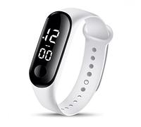 Fashion Digital LED Sports Watch Waterproof Unisex Button Battery Powered Silicone Band Wrist Watches Men Women
