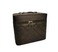 FASHION DO Deluxe Wig Travel Box or Makeup Case Compact Durable in Black and adjustable velvet styrofoam wig head holder, black, Wcase -8 inch, Push-up