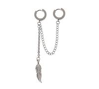Fashion Double Long Chain Leaf Earrings For Feather Pendant Dangle Korean Idol Jewelry Gift Girl W Hand Made Cartoon Bear Ear Hook Creative Transparent Candy Women Girls Men Women
