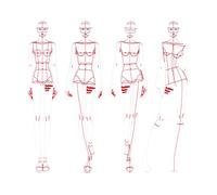 Fashion Drawing Ruler Set Figure Drawing Template for Fashion Design Sketch, Style A