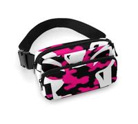 Fashion Dress Decor Waist Bag, Small Pack, Portable Belt Bag with Adjustable Strap for Outdoor, Workout, Traveling, Casual American Flag Camo Funny Deer Hunting Pink Camouflage
