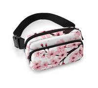 Fashion Dress Decor Waist Bag, Small Pack, Portable Belt Bag with Adjustable Strap for Women and Men Branch of A Flourishing Tree Cherry Flowers Blossoms Spring Theme Art