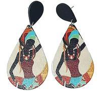 Fashion Drop Shaped African Women Dangle Earrings Wooden Painted Earrings Ethnic Style Earring Practical design