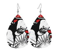 Fashion Earring Sparks Fly When Welding American Flag Leather Dangle Drop Earrings Decorative Teardrop Leather Earrings For Anniversary Decorations Ladies