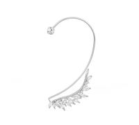Fashion earrings, earrings,1 Piece Shiny Crystal Leaf Wings Ear Clip Without Piercing Clip Earrings For Women Fashion Simple Ear Cuffs Wedding Jewelry Gift (Color : Left Gold)