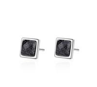 Fashion Earrings for Women, Black Stud Earrings for Women Square 8X8mm for Men Anniversary Jewelry Modern