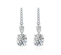 Fashion Earrings for Women, Stud Earrings for Women White Dangle Four Claw Oval Zircon 31X8mm for Sister Mother'S Day Jewelry Classic