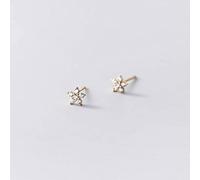 Fashion Earrings,S925 White Earrings, Ladies Small Diamond Flower Ear Jewelry en, 925