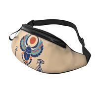 Fashion Egyptian Scarab Bum Bag Fanny Pack for Men Women, Large Waist Pack with Zip Pockets Adjustable Waist Bag for Fitness Exercising Climbing Running Hiking Dog Walking Outdoor