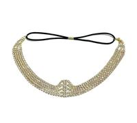 Fashion Elegant Rhinestone Bridal Headdress Women's Sparkling Crystal Elasticity Adjustable Headband Bride Wedding Headpiece