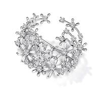 Fashion Elegant Style Pin Brooch Electroplating Rhinestone Flowers Brooches Women Shirt Suit Vest Safety Buckle Ladies Elegant Brooch