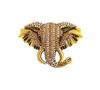 Fashion Elephant Lapel Brooch Pin for Women Girls Cubic Zirconia Rhinestone Animal Pins Clip Collar Sweater Dress Scarves Jackets Backpacks Clothes Brooches Pins Dianty Jewelry Gifts (AB Color)