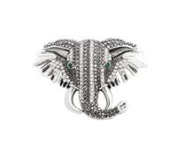 Fashion Elephant Lapel Brooch Pin for Women Girls Cubic Zirconia Rhinestone Animal Pins Clip Collar Sweater Dress Scarves Jackets Backpacks Clothes Brooches Pins Dianty Jewelry Gifts (Black)