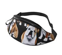 Fashion English Bulldogs Bum Bag | Fanny Pack & Chest Pack | Adjustable Waist Bag for Women & Men | Secure Zip | Lightweight & Compact | Perfect for Travel,Sports,Hiking,Outdoor