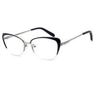 Fashion eyeglasses women clear lens cat eye glasses semi rimless spectacles black silver eyeglasses
