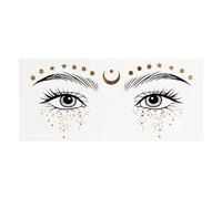Fashion Face Tattoo, Temporary Face Tattoo, Fashionable Faces Makeup Patches Glitter Temporary Stickers, Face Glitter Stickers Beautiful Makeup Stickers for Parties Photography, 2.1g