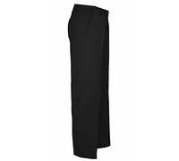 FASHION FAIRIES Adults Plain Smart Office Pants Work Wear Straight Leg Trousers Mens Formal Business Bottoms Casual Pants (Black Waist 48"/ Inside Leg 31")