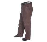 Adults Smart Corduroy Trousers Cords Cotton Office Pants Mens Straight Bottoms Formal Trousers (Brown Waist 38"/ Inside Leg 31")