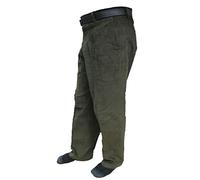 Adults Smart Corduroy Trousers Cords Cotton Office Pants Mens Straight Bottoms Formal Trousers (Olive Waist 48"/ Inside Leg 29")