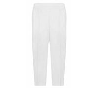 FASHION FAIRIES Ladies 2 Pockets Capri Pants ¾ Elasticated Waist Plain Trousers Womens Outerwear Slim Fit Formal Pants White UK 20