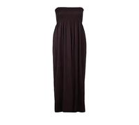 FASHION FAIRIES Ladies Bandeau Boob Tube Sheering Maxi Dress Women’s Gather Strapless Plain and Printed Sleeveless Dress Brown