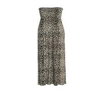 FASHION FAIRIES Ladies Bandeau Boob Tube Sheering Maxi Dress Women’s Gather Strapless Long Dress Sleeveless Plain and Printed Maxi Summer Beach Maxi Dress Fancy Party Dress Plus Size 8-22 Leopard