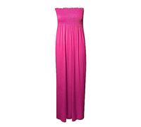 FASHION FAIRIES Ladies Bandeau Boob Tube Sheering Maxi Dress Women’s Gather Strapless Long Dress Sleeveless Plain and Printed Maxi Summer Beach Maxi Dress Fancy Party Dress Plus Size 8-22 Cerise