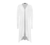 FASHION FAIRIES Ladies Plus Size Casual Wear Long Sleeve Hanky Hem Top Open Front Waterfall Cardigan Women's Long Sleeve Lightweight Outerwear Party Wear Long Sweater Top UK 14-30