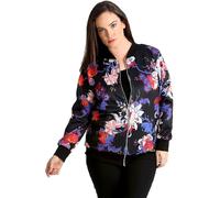 FASHION FAIRIES Ladies Plus Size Sweaters Floral Printed Bomber Jacket Zip Up Tunic Top Womens Winter Warm Lightweight Sweatshirts Long Sleeve Elasticated Tunic Jacket (Paisley Floral Print UK 26-28)