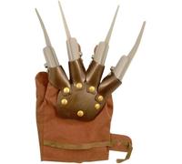 FASHION FAIRIES Mens Claw Hand Glove, Explorer Hat, Red/Green Jumper Set Horror Spikes Costume Freddy the Krueger Nightmare Halloween Fancy Dress Carnival Celebration Costume Set