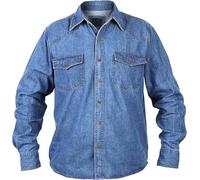 Adults Long Sleeve Stonewash Denim Top Pocketed Button Down Shirt Mens Western Fashion Classic Top Shirt Light Blue Medium