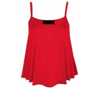 FASHION FAIRIES New Womens Plain Swing Vest Sleeveless Strappy Cami Ladies Plus Size Flared Top Size UK 8-30