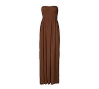 FASHION FAIRIES New Womens Sleeveless Boobtube Bandeau Maxi Ladies Sheering Long Dress Size16-22[Brown,16-18]