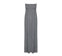FASHION FAIRIES New Womens Sleeveless Boobtube Bandeau Maxi Ladies Sheering Long Dress UK 8-26 Charcoal