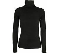 Women's Polo Roll Neck Long Sleeve Turtle Neck Plain Jumpers for Women Top Ladies New Plain Turtle Polo Roll Neck Long Sleeve Stretch Jumper T-Shirt Tee Top (Black, UK 20-22)