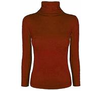 FASHION FAIRIES Women’s Roll Neck Long Sleeve Stretch Top Plain Pullover Ladies Slim Fit Winter Layering Shirt Casual Warm Soft Fabric Sizes 8-26 UK Casual Office Wear Wine