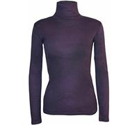 FASHION FAIRIES Women’s Roll Neck Long Sleeve Stretch Top Plain Pullover Ladies Slim Fit Winter Layering Shirt Casual Warm Soft Fabric Sizes 8-26 UK Casual Office Wear Purple