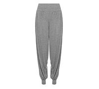 FASHION FAIRIES Womens Ali Baba Harem Baggy Trouser Ladies New Pleated Plain Long Trousers Elasticated Waistband Stretch Casual Wear Printed Full Pants UK 8-26 Light Grey