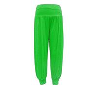 FASHION FAIRIES Womens Ali Baba Harem Baggy Trouser Ladies New Pleated Plain Long Trousers Elasticated Waistband Stretch Casual Wear Printed Full Pants UK 8-26 Jade Green