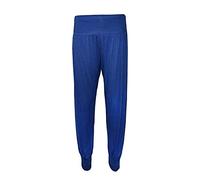 FASHION FAIRIES Womens Ali Baba Harem Baggy Trouser Ladies New Pleated Plain Long Trousers Elasticated Waistband Stretch Casual Wear Printed Full Pants UK 8-26 Royal Blue