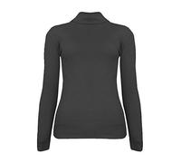 FASHION FAIRIES Womens Polo Roll Neck Ribbed Jumper Top Ladies Casual Stretchable Sweater Top Black