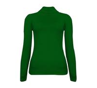 FASHION FAIRIES Womens Polo Turtle Neck Ribbed Jumper Long Sleeve High Polo Neck Top Ladies Winter Warm Sweater Formal Casual Wear Rib Knit Top (Bottle Green UK 16-18)