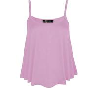New Ladies Womens Plain Swing Vest Sleeveless Top Strappy Cami Plus Size Flared[Baby Pink,UK 24-26]